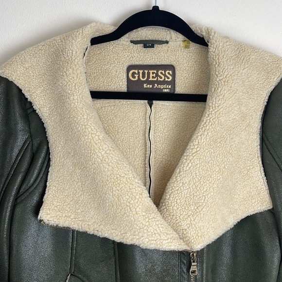 Guess Army Green and Tan Jacket NWOT - Picture 3 of 4